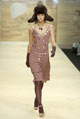Chocolate georgette sequin embroidered panel dress and silk jersey vest