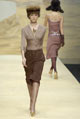 Mocha silk jersey knot top and chocolate suede button front culottes