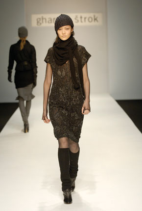 Black lurex knit kaftan dress