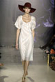 White jacquard silk button dress