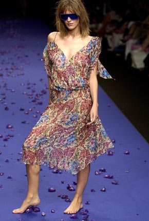 Purple/ blue sequin silk shoulder dress