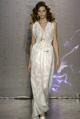 White jacquard silk column twisted dress 